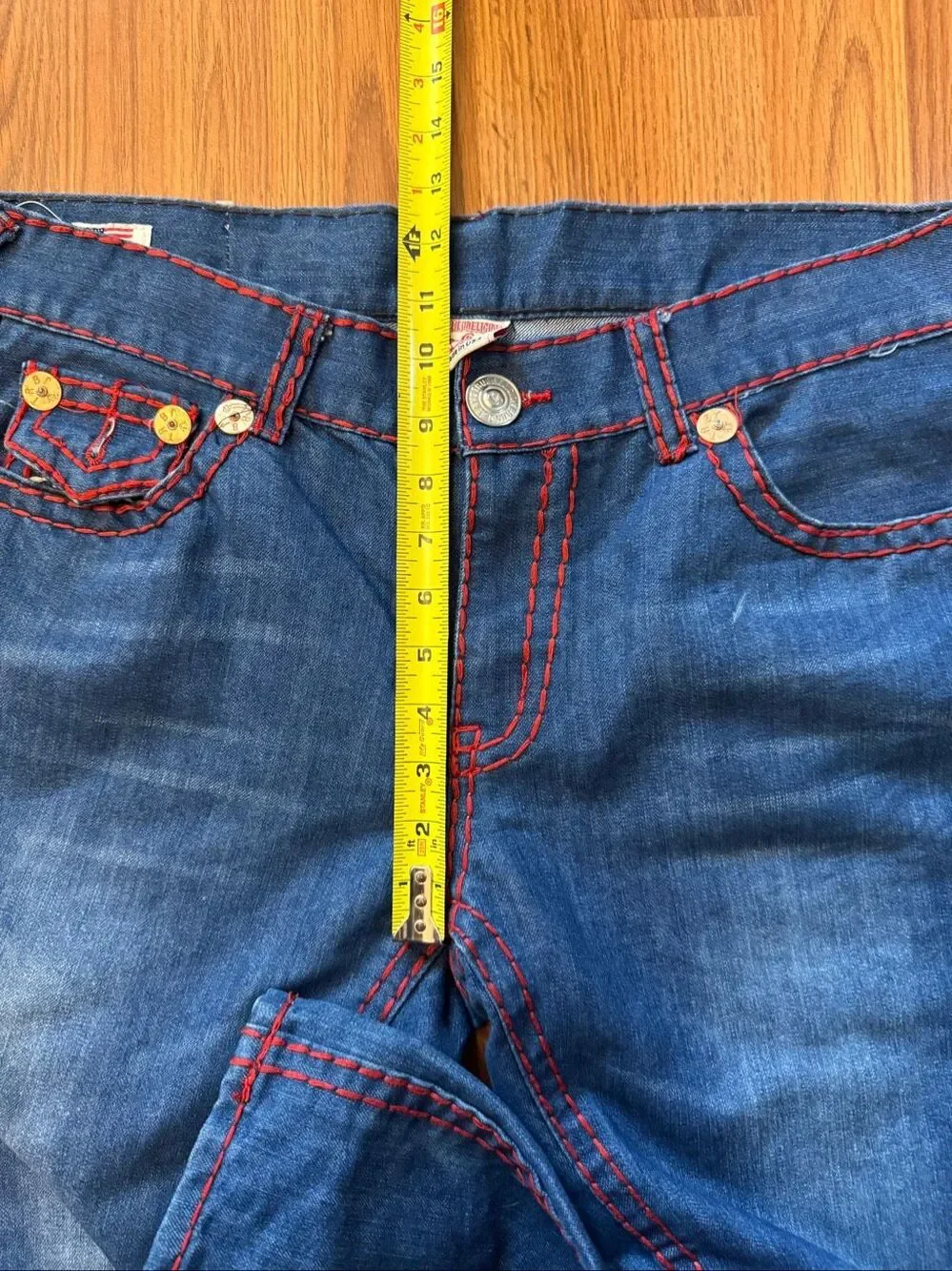 True Religion Men's Billy Super T Seat 34 Cotton Straight Leg Jeans Blue Size 36